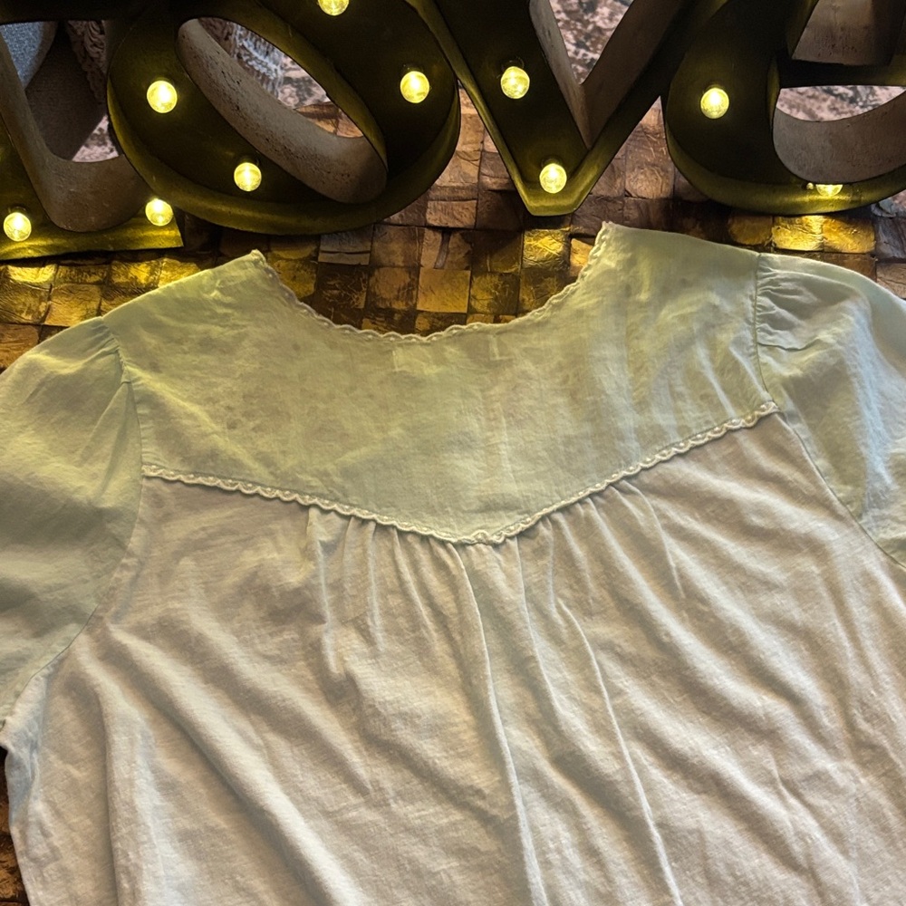 Lucky Brand light blue Eyelet Button-Down Blouse - Picture 4 of 4